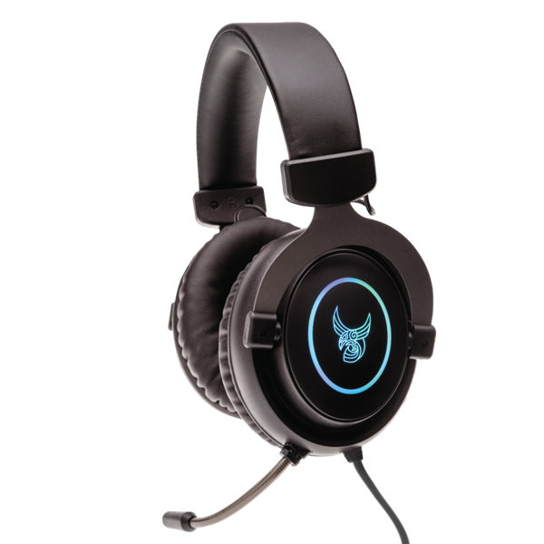 L33T Gaming GJERMUNDBU RGB Gaming fejhallgató mikrofonnal, fekete