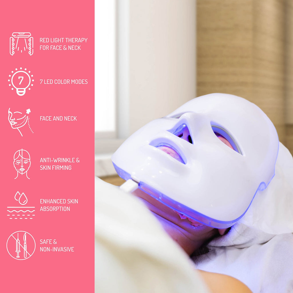 His & Hers Professional Glow at Home: 7-in-1 LED Light Therapy Face Mask