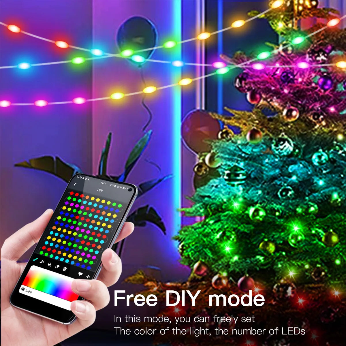 NNEOBA 20M Smart Bluetooth Addressable LED Christmas Lights