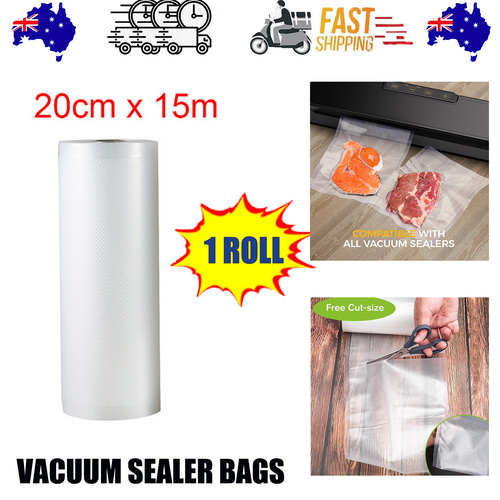 NNEDSZ 1ROLL 20CM Vacuum Sealer Bags Rolls Vaccum Food Saver Storage Seal 15M