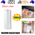NNEDSZ 2ROLLS 20CM Vacuum Sealer Bags Rolls Vaccum Food Saver Storage Seal 6M