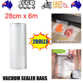 NNEDSZ 2ROLLS 28CM Vacuum Sealer Bags Rolls Vaccum Food Saver Storage Seal 6M