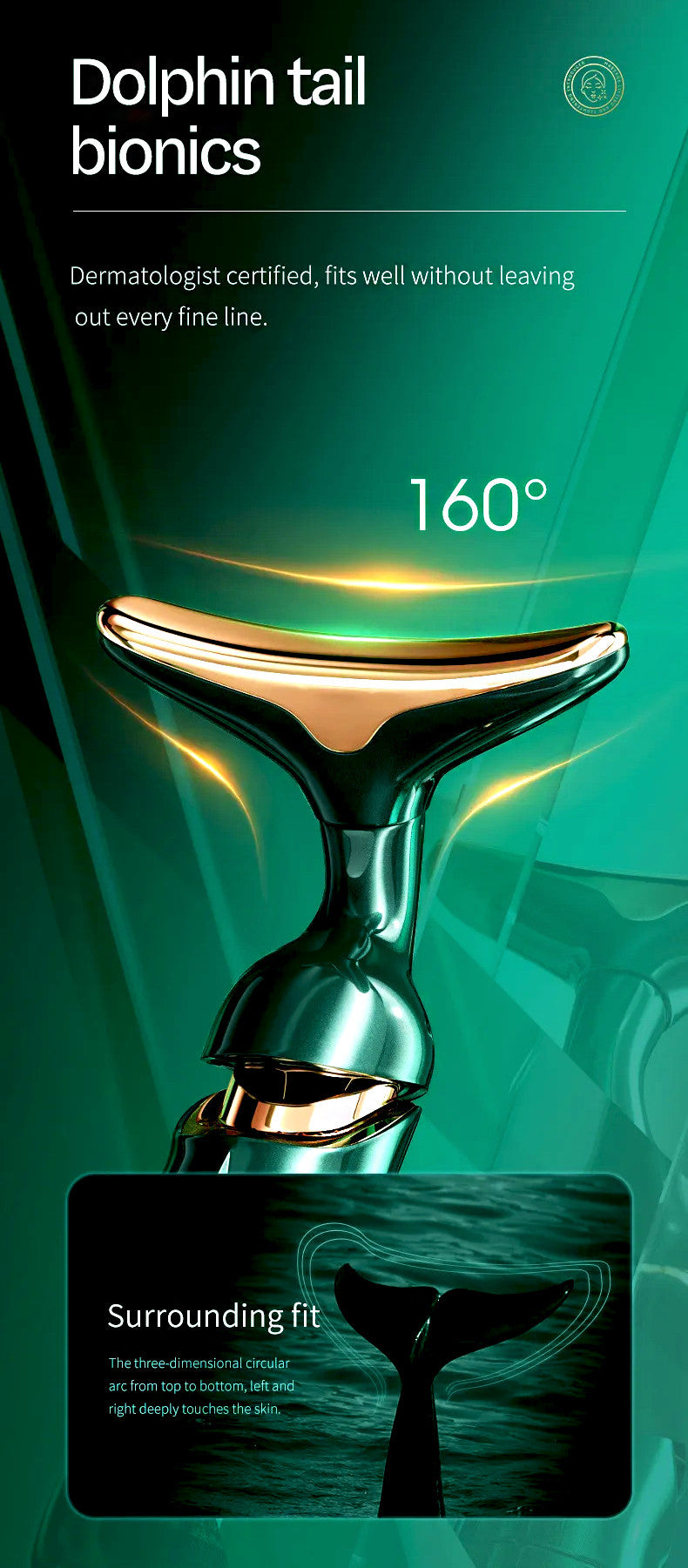 DELPHY - Triple Head Facial Massager - High Vibration Lifting